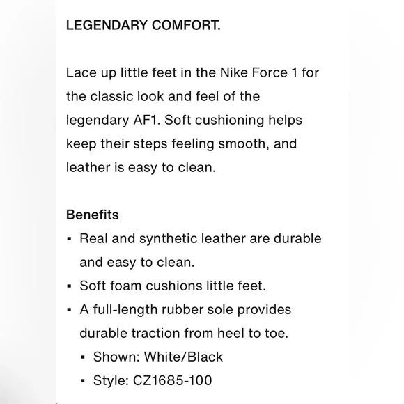 NWT Nike Force 1 Youth Size 2 Black & White Sneakers shoes - Picture 2 of 15